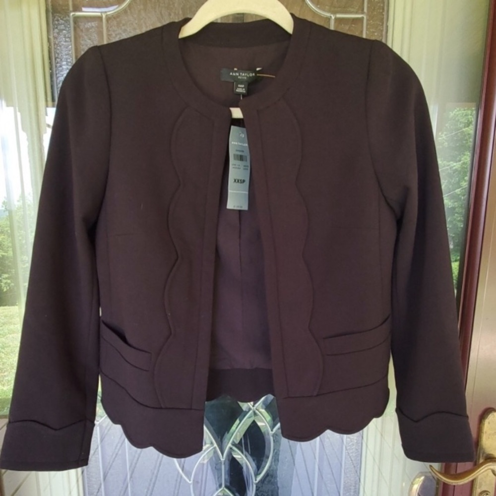 Ann Taylor Black Scallop Blazer XXSP